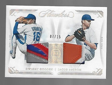 Jacob deGrom Dwight Gooden 2022 Panini Flawless Dual Diamond Memorabilia 7/15 ⚾