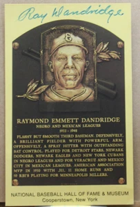 "RAY DANDRIDGE " HALL OF FAME GOLD PLAQUE POST CARD(JSA) - Picture 1 of 2