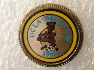 Vintage 1992 UCLA  Soccer Cup Metal Enamel Pin Pinback - Picture 1 of 2