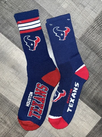 2 PAIR SET HOUSTON TEXANS NFL FOOTBALL LOGO CREW LENGTH SOCKS 2 PAIR SET Q Cover