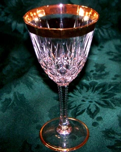 Gorgeous Gold Rimmed Crystal Wine Stem - Picture 1 of 3