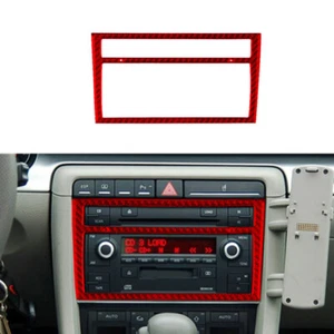 Red Carbon Fiber Air Conditioner Frame Panel Cover Trim For Audi A4 S4 2005-2006 - Picture 1 of 12