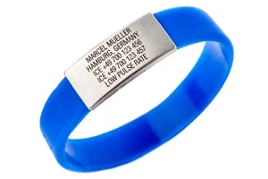Notfallarmband ID Edelstahl Armband inkl. Gravur nach Wunsch! Sport Medizinische - Bild 1 von 27