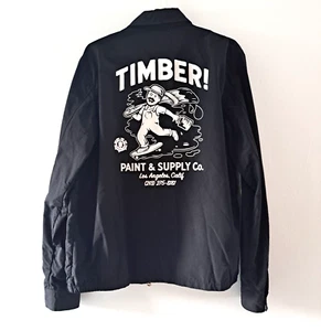 Giacca Element x Timber Coach nera M vernice fuoriuscita media stampa posteriore - Foto 1 di 6