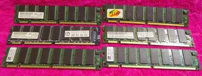 g Lot of 6 of PC-133 MHz PC133 Extended RAM MEMORY SDRAM Module 4294 - Image 1 of 4