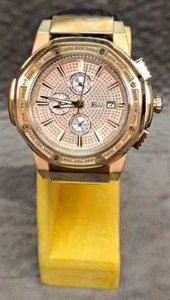 JBW Saxon 10 YR Mens Gold PVD Stainless Chronograph Quartz Watch JB-6101L-10A - Picture 1 of 7