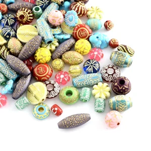 500g Único surtido de cuentas de acrílico Metal Enlaced Loose Beading Craft 6 ~ 22mm - Imagen 1 de 2