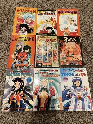 Rare Vintage Lot of 9 English Manga: Inu Yasha, Tenchi Muyo, El Hazard, Qwan, Bo - Image 1 of 2