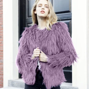 NEU Damen Herbst Winter Mode Langarm Kunstfell Mantel lose elegante Mäntel - Bild 1 von 22