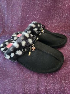 SPA STYLE! Kate Spade Ladies Black & White Slippers Small - Picture 1 of 7