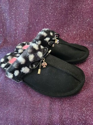 SPA STYLE! Kate Spade Ladies Black & White Slippers Small - Image 1 of 4