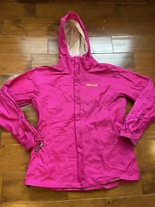 Marmot Jacket Womens Medium Magenta Hooded Full Zip Shell Ventilated Outdoor - Picture 1 of 12