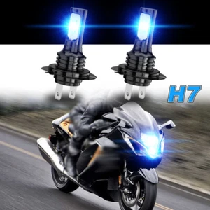 2pcs Ice Blue H7 LED Headlight Moto Bulbs For Suzuki Hayabusa GSX1300R 1999-2007 - Picture 1 of 15