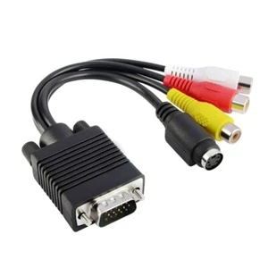 VGA to 3 RCA + S Cable, VGA(Tv-Out) to AV Cable VGA Component for Computer TV - Bild 1 von 9
