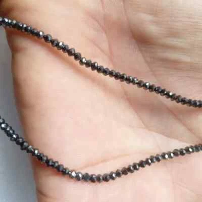 24.07 Carat Natural Black Diamond Faceted Beads | 2-2.5 MM | Diamond Beads,Round - Image 1 of 4