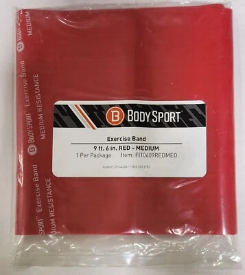 STROOPS NEW! BODY SPORT BAND 9FT, 6" WIDE, RED, MEDIUM RESISTANCE