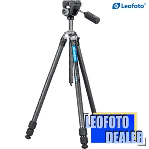 Leofoto LO-223CS+SW-02 Carbon Fiber Tripod + 2-Way Pan Head Kit for Binoculars - Picture 1 of 6