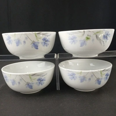 Purple Wildflower Cereal Coupe Bowls 5 1/2" Set of 4 by Tabletops Gallery - Image 1 of 4