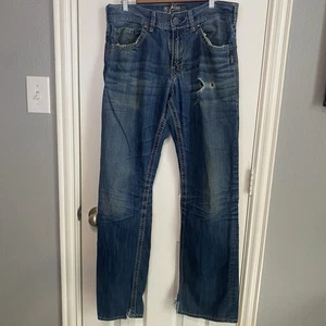 Pantalones de mezclilla plateados Zac pierna recta lavado oscuro para hombre 32x34 - Imagen 1 de 4