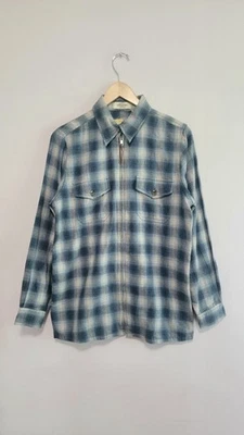 Vintage 90s Great Northwest Blue Plaid Flannel Zip Up NWT Shirt Jacket Womens M - Image 1 of 4