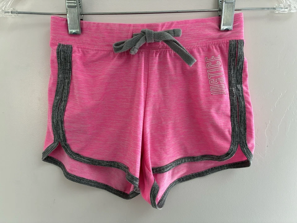 Pantalones Cortos Justice Niños Niñas Gris Rayas Poliéster Cintura Elástica Rosa 6/7 Foto 1 de 4
