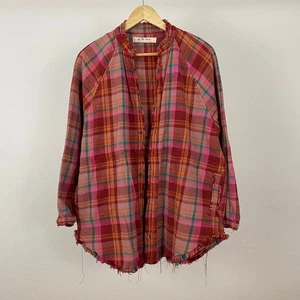 We The Free - Free People Summer Daydream Plaid Buttondown - Berry Combo - XS - Picture 1 of 9