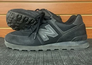 New Balance 574 Men's Sneakers 10D Lace Up Athletic Comfort Triple Black - Picture 1 of 9