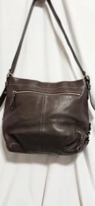 Coach Vintage Umhängetasche genarbtes schokobraun Leder groß Modell # F15064 - Bild 1 von 11