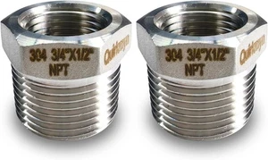 2 Pcs Reducer Hex Bushing, 304 Stainless Steel 3/4" Male NPT to 1/2" Female NPT（ - Picture 1 of 8