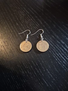 Ohrringe Münze Spanien Altes Geld Upcycling - Bild 1 von 2