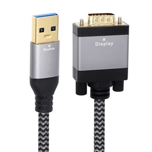 USB 3 0 to VGA Male Cable 2m for Connecting Laptops to Various Displays - Photo 1/8