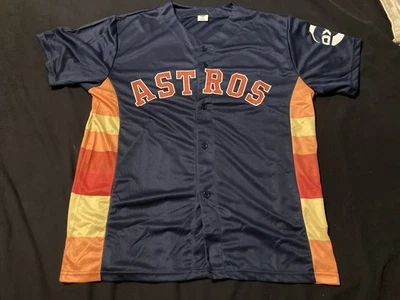 Houston Astros Peña SGA Polyester Baseball Jersey Adult Sz XL Blue Orange MLB - Image 1 of 4