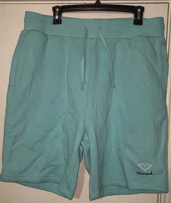 Pantalones cortos deportivos Diamond Supply Co. azules de vellón para hombre talla L Foto 1 de 4