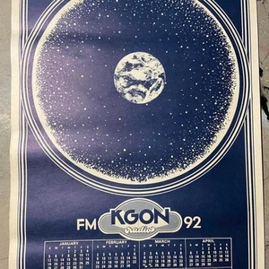 Vintage Poster Art, Radio Station Oregon, 1970s, Planet Earth, Collectible - Picture 1 of 4