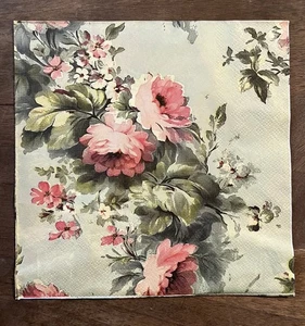 Juego de dos servilletas decoupage multicolor floral estilo vintage - Imagen 1 de 3