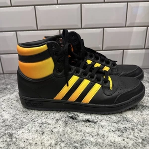 ADIDAS High Top Ten Hi Black Stripes Orange Mens 10 Basketball Sneakers Street - Picture 1 of 12