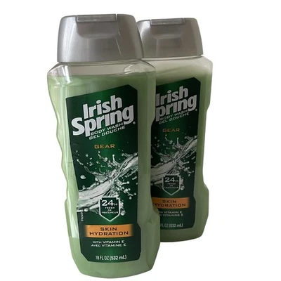 2 Irish Spring Body Wash Gear 24 Hour Fresh Skin Hydration 18oz NEW - Image 1 of 2