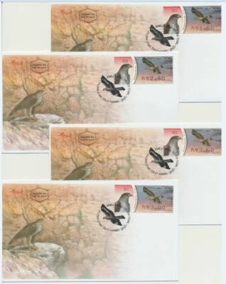 Israel Birds of Prey Bonelli's Eagle ATM Labels 2009 Full Set on 8 FDCs - Image 1 of 3