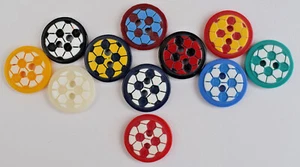 Football style button - 2 hole round flat novelty buttons - 14mm - Cardigan Baby - Picture 1 of 23