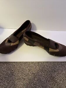Sketchers Chocolate Mary Jane Leather/Textile Upper Flats Size 9