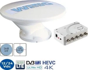 Antena TV TDT Omnidireccional Teleco Wing Blanca 26dB 12V 24V Amplificada Camper - Imagen 1 de 2