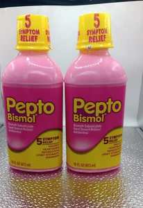 Pepto-Bismol 5 Symptom Stomach Relief - 16 Oz Ea. ( Lot of 2) Exp:10/2025 - Picture 1 of 4