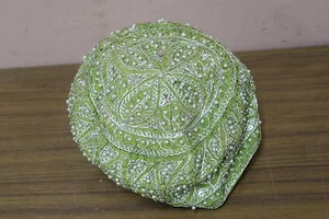 Vintage Ethnic Skull Cap Retro Handmade embroidered embellished  Uzbek Suzani - Picture 1 of 5
