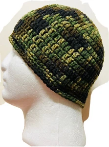 Hombres MUJERES Adolescentes CAMUFLAJE Hecho a Mano Crochet Tejido Gorro Unisex Gorra de Esquí Grande - Imagen 1 de 6