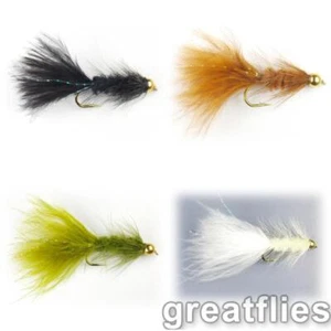 Woolly Bugger Bead Head color assortment - 16 Flies - 4 each Black, Brown, Ol... - Picture 1 of 1