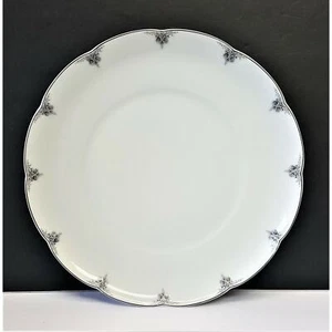 Set/3 Block China Chambord Limoges 10-3/8" Dinner Plates Gray/Black on White - Picture 1 of 5