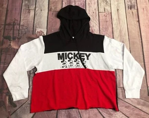 Disney Women's Mickey Mouse Crop Hooded Sweater Multi Color Plus Size 2X NWOT - Picture 1 of 7