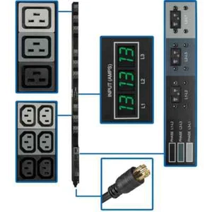 TRIPP LITE 3-Phase Metered PDU PDU3MV6L2130A Overload Protection 208V *NEW* - Picture 1 of 16