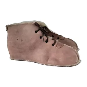 1960er Jahre Vintage Damen Wildleder Mokassin Hausschuhe, Größe 8,5 - Bild 1 von 5