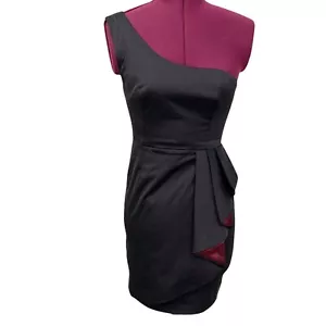 Guess Dress Cocktail One Shoulder Black sz 3 - Picture 1 of 12